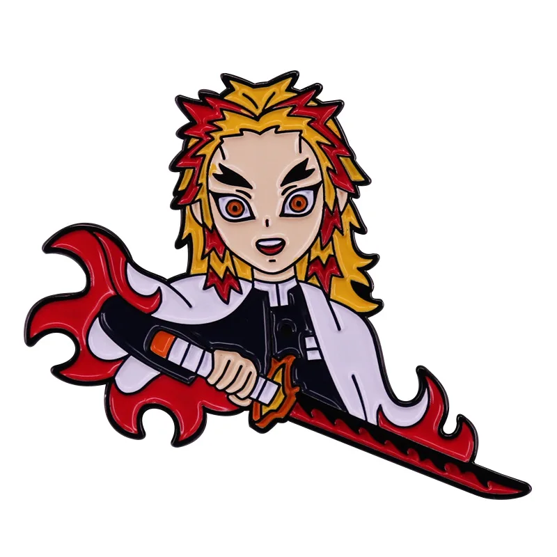 Demon Slayer Anime Enamel Brooch, Cartoon Accessory