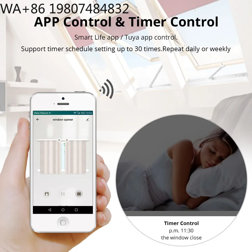 Zigbee WiFi Chain Window Opener Voice Control Alexa Google Home Smart Life 110V 240V Automatic Vent Actuator