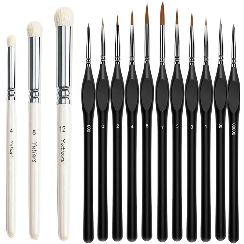 3/6/11/14pcs Fine Detail Miniature Drybrush Set for Acrylic Watercolor Enamel Model Figurines Citadel Vallejo Painting