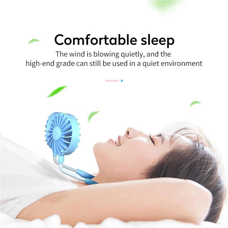 Mini Portable Neck Fan, USB Drive Neck-Mounted Fan, Hands-Free Personal Mini Lazy Fan, Cooling Wearable Fan