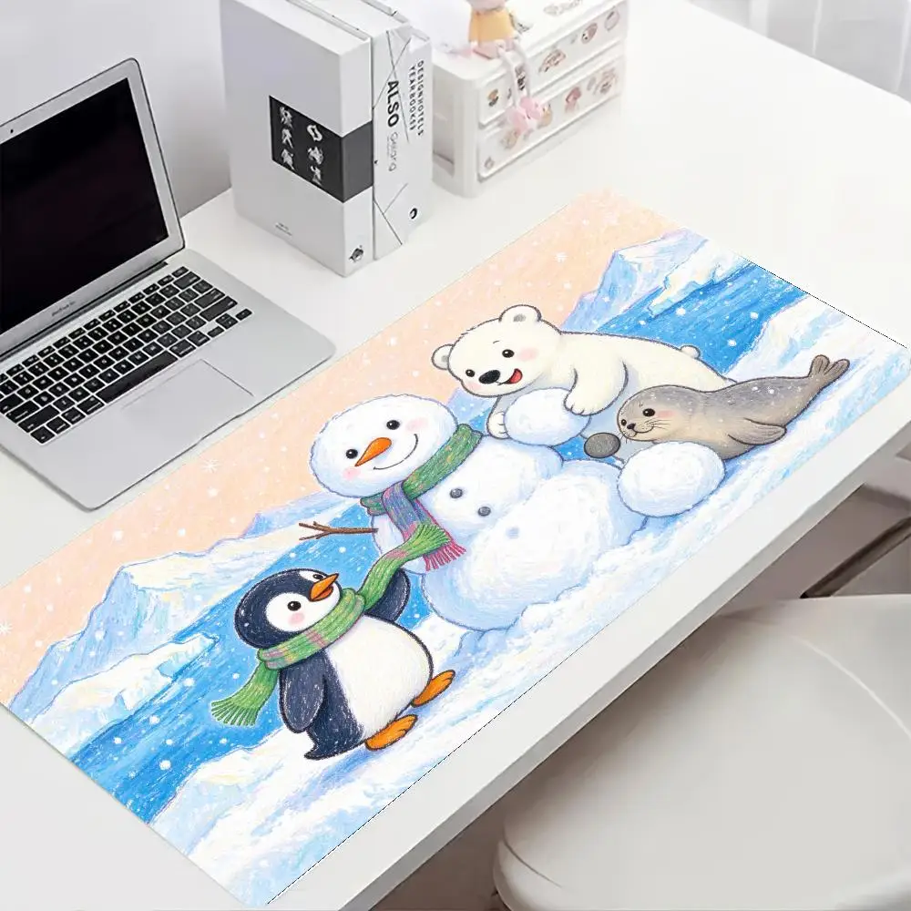 Bamboo Forest Red Panda Crane Desk Mat Thick Rubber Large Size Smooth Glide For Study Home Decor