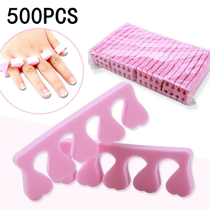 

Розовая губка для дизайна ногтей - 50/100/500 шт. Разделители пальцев для маникюра, педикюра, лака для ногтей, уход за ногами, оптовая продажа