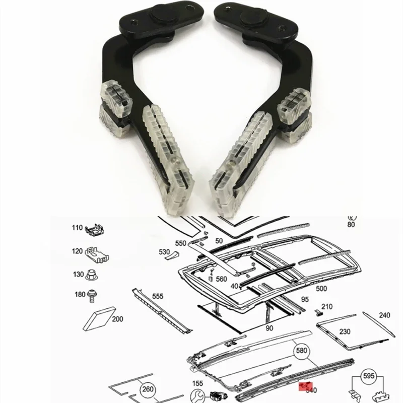 

Sunroof Support Bracket Frame Slide Rail Center Tilt Panoramic Hinges Brace For Mercedes-Benz R-Class W251 R280 R350 R320 R500