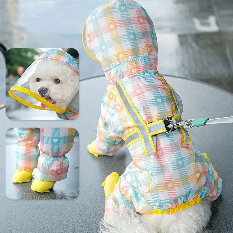 Multi Styles Waterproof Dog Raincoat Transparent Cosplay Dinosaur Animal Pet Travel Supplies Candy Color Outdoor Dog Clothes