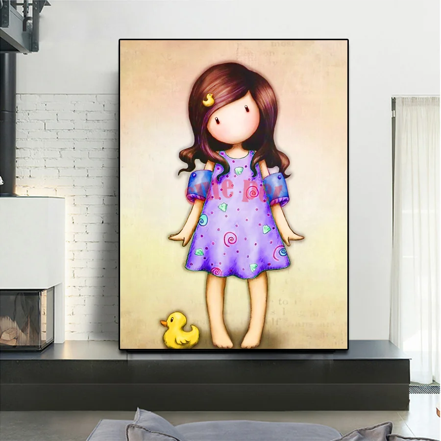 5D Diy Diamond Painting Cartoon Girl Portrait Full Square Round Diamond Embroidery Mosaic Kit HD Quality Handmade Products decor