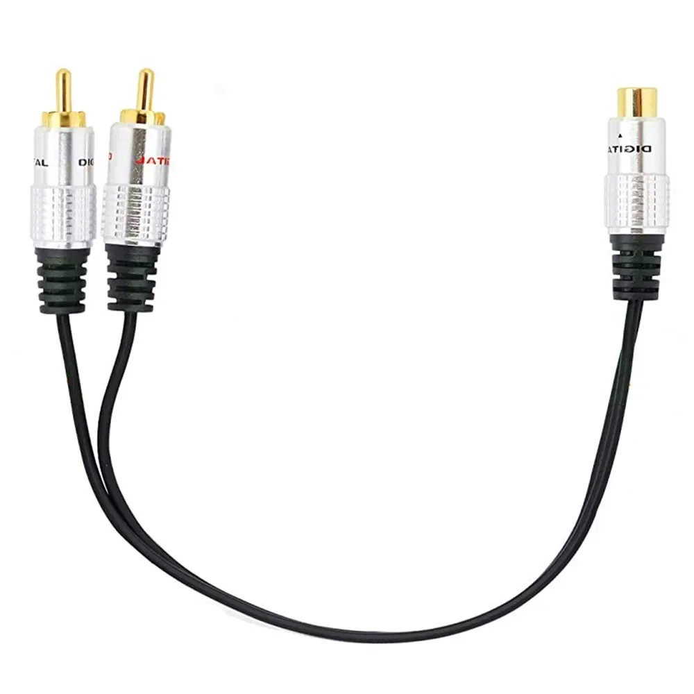 RCA Y Adapter 1 ERE RCA Female to 2 RCA Male Splitter Cable for Audio Amplifier Subwoofer(RCA Female to 2 Male)