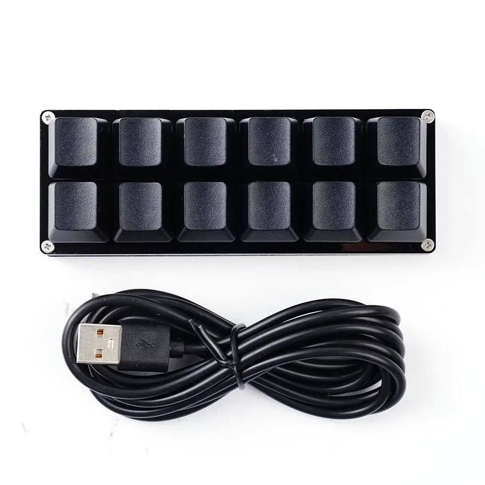 Mini preto 12 teclas mecânicas teclado de jogo teclado sayo dispositivo atalho teclado programável personalizado macro teclado quente