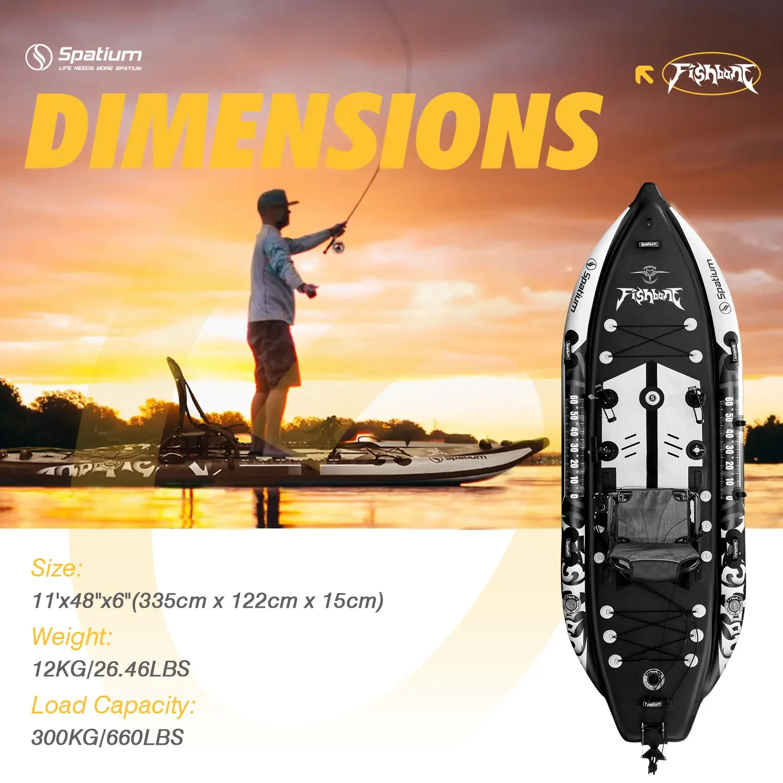 Inflatable Fishing Kayak, 1 Person Pedal Drive System with Seat and Steering Rudder, Drop Stitch PVC, for Lake River Touring