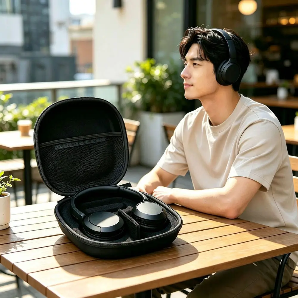 Estuche de almacenamiento resistente a golpes para los auriculares Sony WH-1000XM5, 1000XM6, CH720N y CH520. Organizador de viaje rígido y protector.