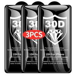 3PCS 30D Tempered Glass Screen Protector for IPhone 17 Air 13 14 11 15 16 Pro Max Plus 12 Mini XS XR X i17 ScreenProtector Film