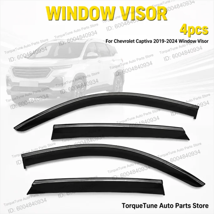 Premium In Channel Direct Fit Window Visor Wind Deflector For Chevrolet Captiva 2019-2024 Rain Guard Side Door Vent Visor