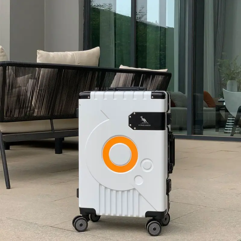 Moda moldura de alumínio bagagem de viagem silenciosa mala de carrinho de grande capacidade mala de 20 polegadas carry on caixa de senha de 24 polegadas