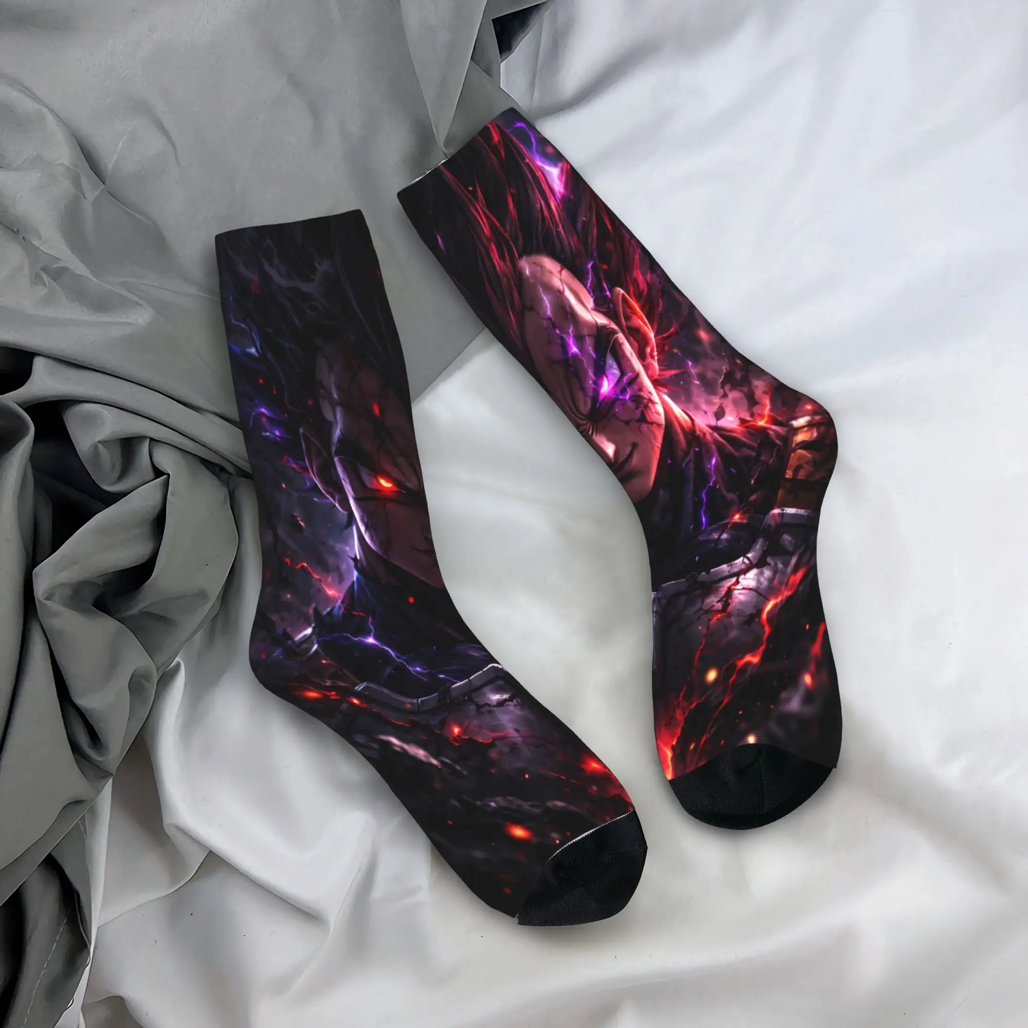 Vegeta Dark Manga Socks  Anti Bacterial Stockings Men's Medium Soft Skateboard Socks Winter Vintage Graphic Socks