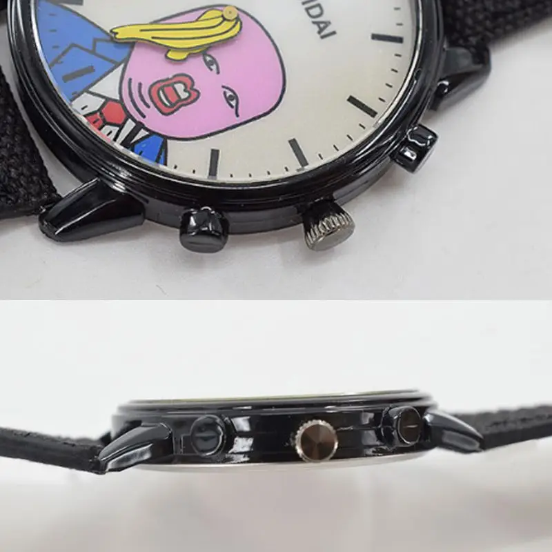 Novelty Mens Watch Fashion for Creative People Face Watches Hair Yellow Watch Strap for Men Women