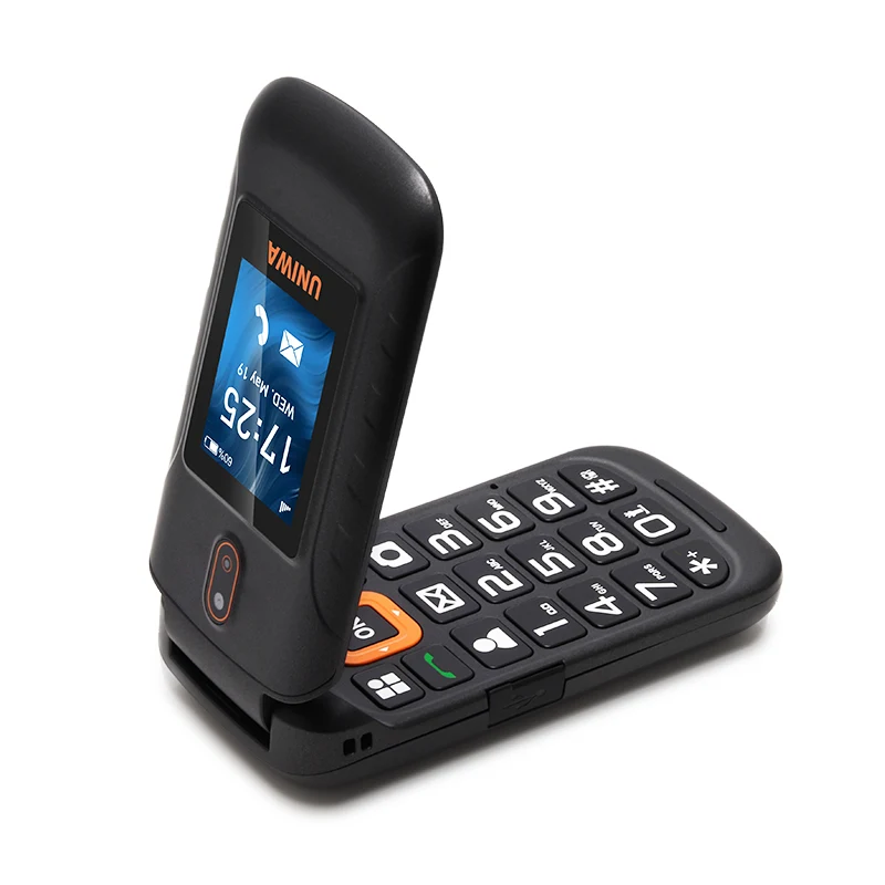 UNIWA V909T 4G VoLTE телефон двойной экран 2250 мАч большие передние кнопки SOS флип-телефоны поддержка HAC русская клавиатура многоязычная