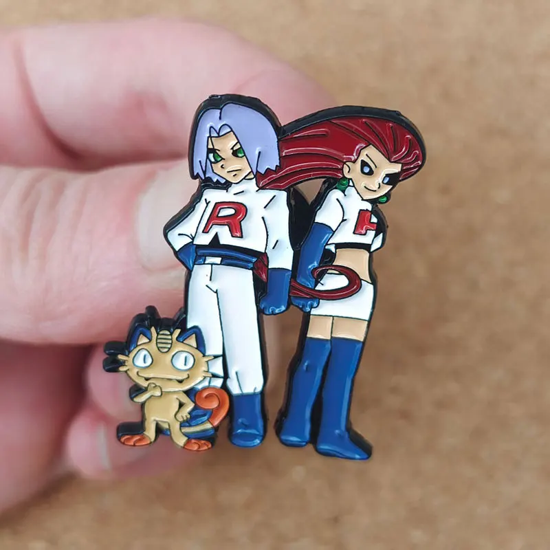 Pokemon James Anime Brooch For Backpacks Enamel Pin Metal Brooch Pin For Women Badges Pin Brooches Jewelry Accessories