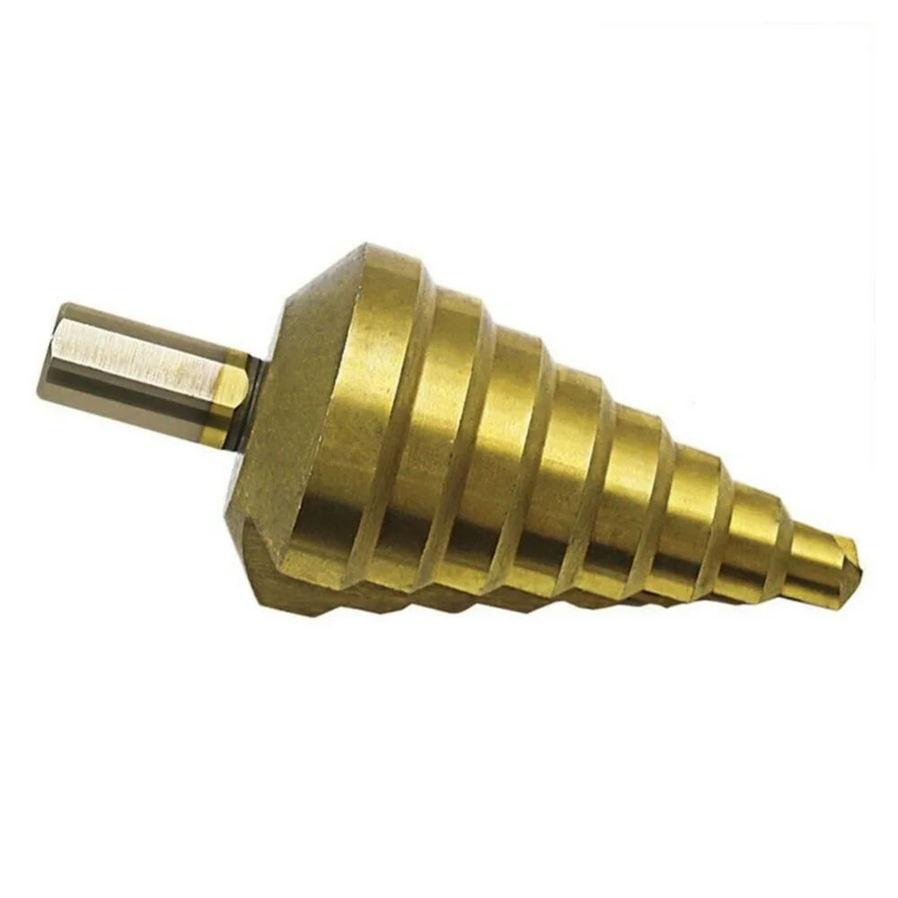 10-45mm Titanium Coated Metal Drill Bit Cut Tool Set 8Step Wood Drill Bit Hole Cutter Cone Drill HSS Large Step Cone