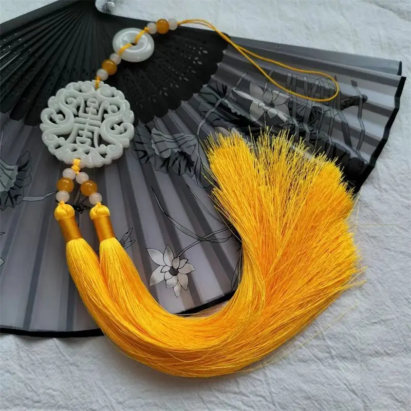 Hanfu Jade Tassel Pendant Accessories Chinese Style Antique Hanfu Dress Waist Wear Hanging Decorations Keychain Home Decor Gifts