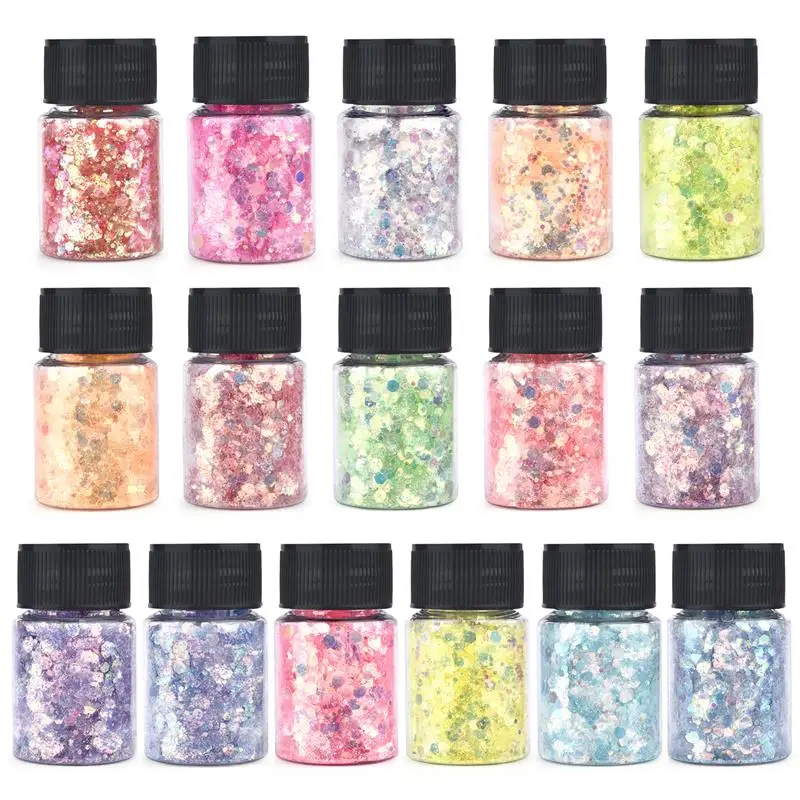 Luminous Nail Glitter Sequin Hexagon Shiny Gillter Sequin Fluorescent Flake Glow In The Nail Art Manicure Deco Silicone Mold