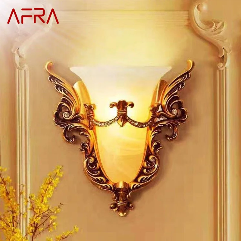 AFRA Modern Interior Wall Lamp LED European Creative Glass Sconce Light for Home Living Room Bedroom Bedside Decor