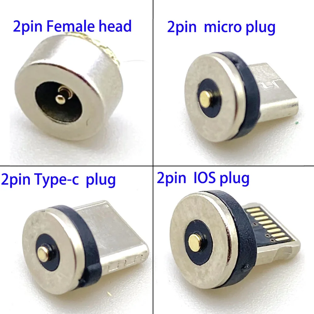 50Pcs Pack Magnetic Charging Tips Charge‑Only No Data Replacement Plug For Type‑C Micro USB IOS Phone Fast Charger Adapter