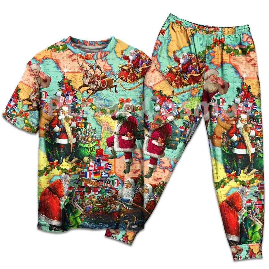 

Chirstmas Love Santa Xmas - Pajamas Short Sleeve 3D All Over Printed Kids Pajamas Cosplay Clothes