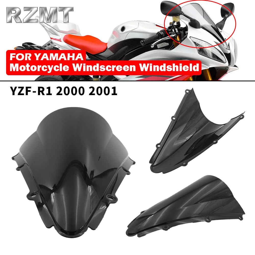 Para YAMAHA YZF-R1 YZF R1 YZFR1 2000 2001, parabrisas Shielda, Deflector de viento de doble burbuja, accesorios para motocicleta