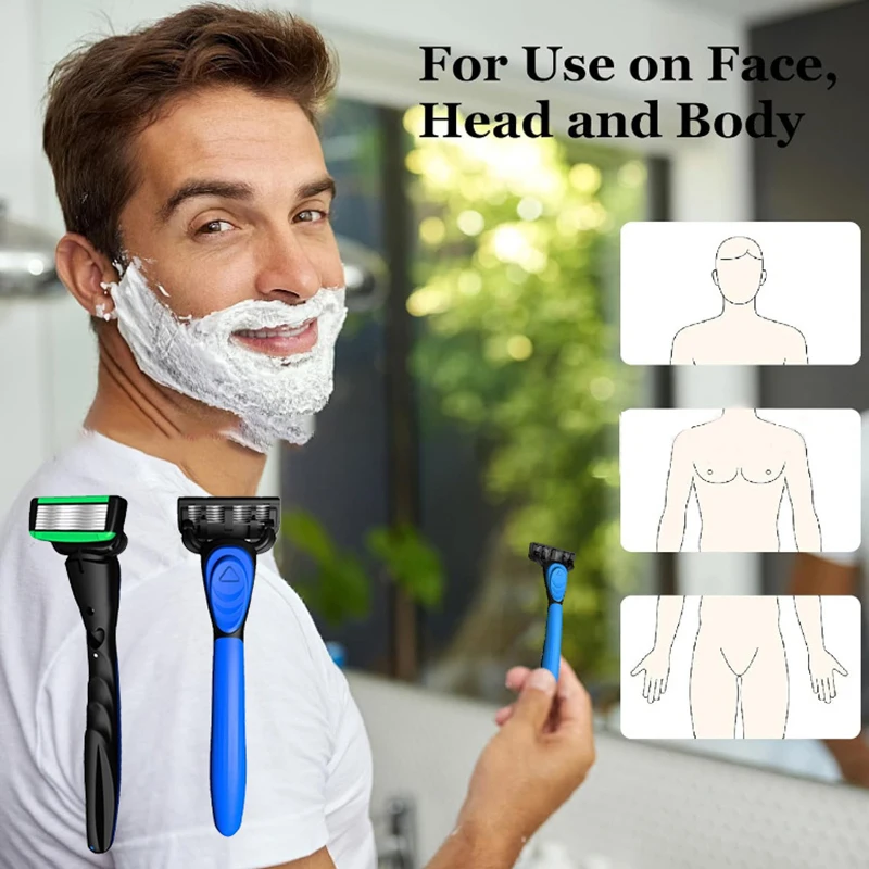 Manual Razor For Men 7-Layer Blade Shaving Knife With Replaceable Blades No Skin Damage Blades Shaver Hair Removal Knife