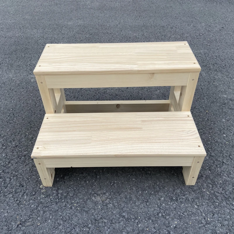 Multi-purpose customizable solid wood stairs wooden ladders stool household 2-step ladder climbing ladder balcony bay window out