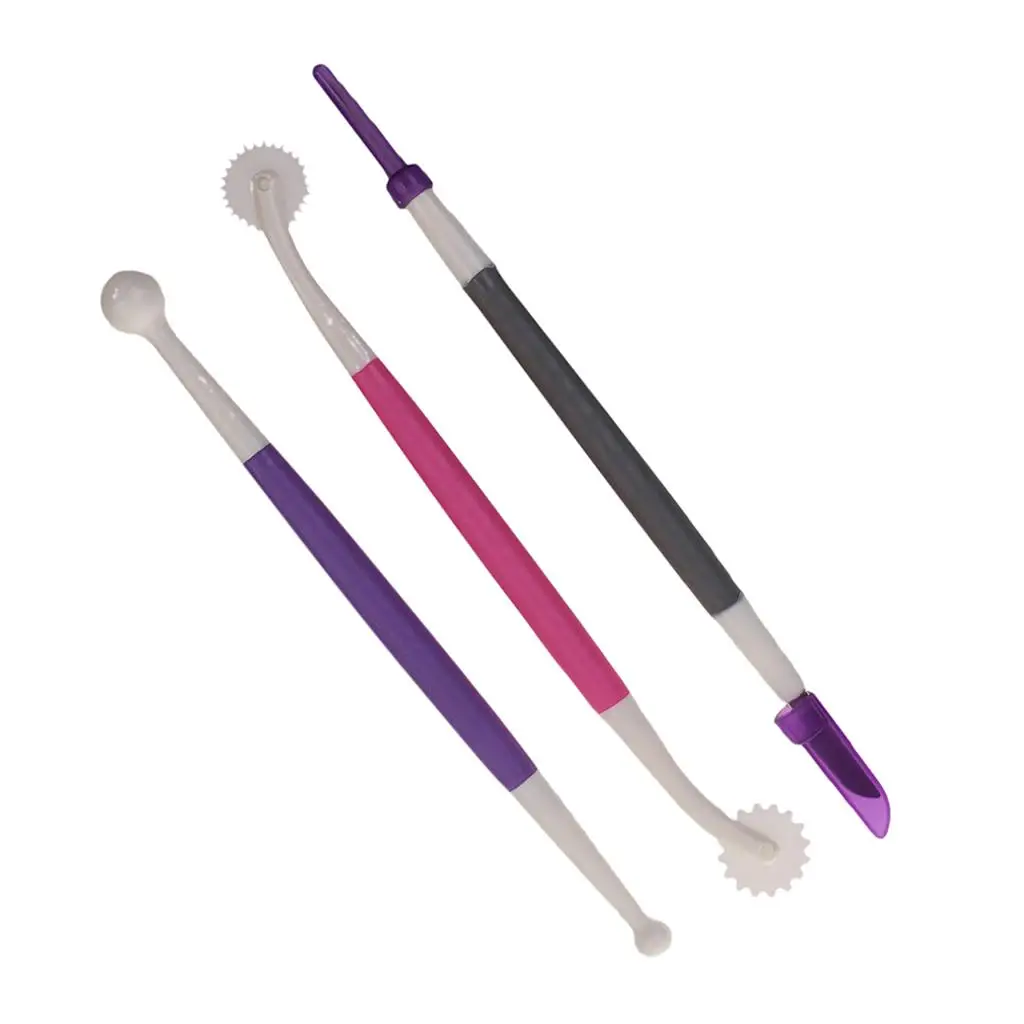3pcs Fondant Graver for Cupcake Decorate Cake Modeling Pastry DIY Kit