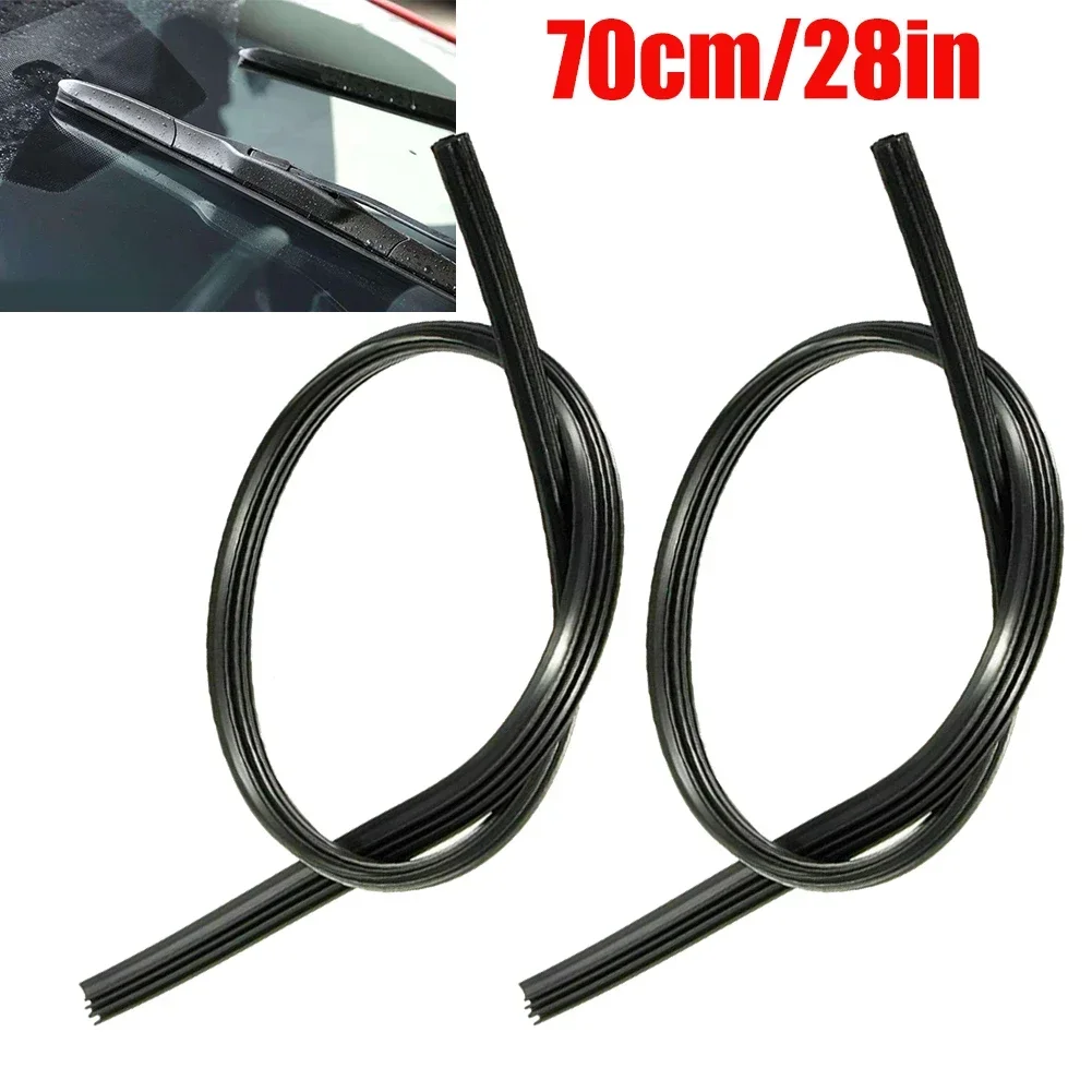 1/2Pcs Vehicle Insert Soft Rubber Strip (Refill) For Frameless Wiper 6.5mm 28\