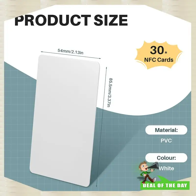 24-Hour Delivery 30Pcs For NTAG215 Card Contactless Nfc Card Tag 504Byte Read-Write PVC Card Portable