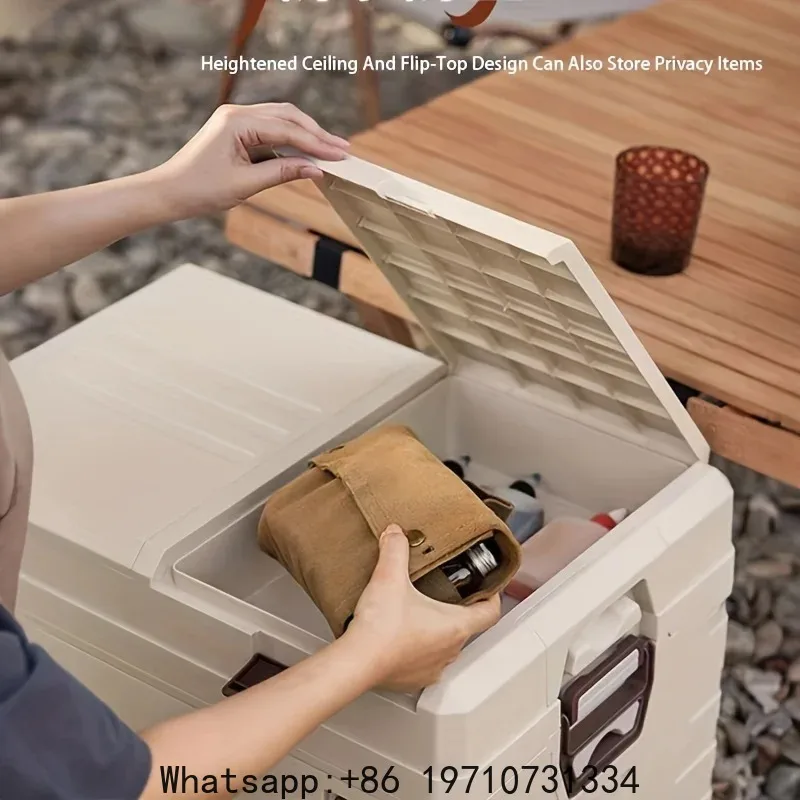 1 Piece Covered Storage Box, Car Trunk Organizer, Outdoor Camping Storage Box, Household Bedding and Clothing Organizer.