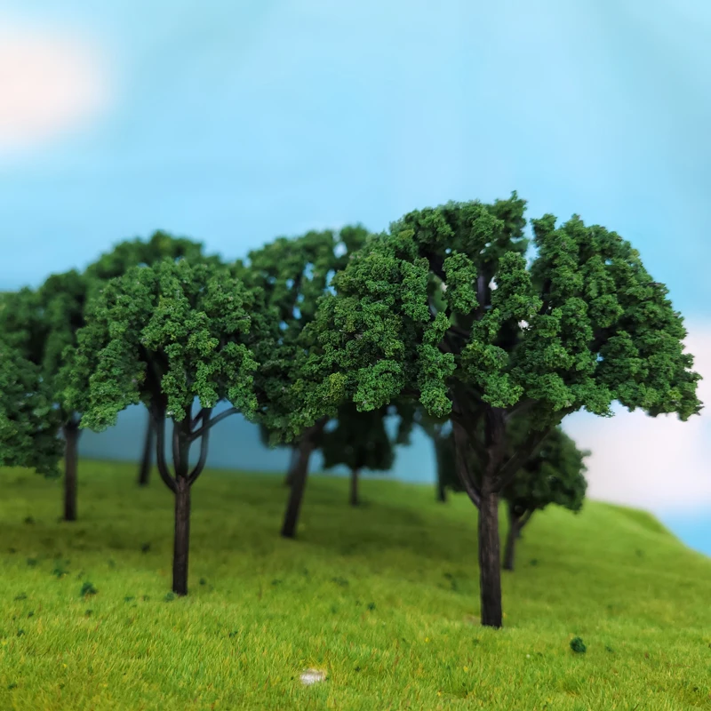 30Pcs 3-7Cm Model Boom Mini Lush Bal Boom Model Militaire Zand Tafel Landschapsarchitectuur Veld Boomstam diy Handgemaakte Materiaal Decor