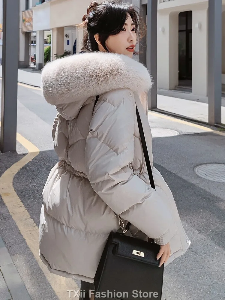 Big Luxury Real Fox Fur Collar 2023 Women Winter Down Jacket 90% Duck Down Coat Puffer Feather Female Warm Parka Snow Outwear