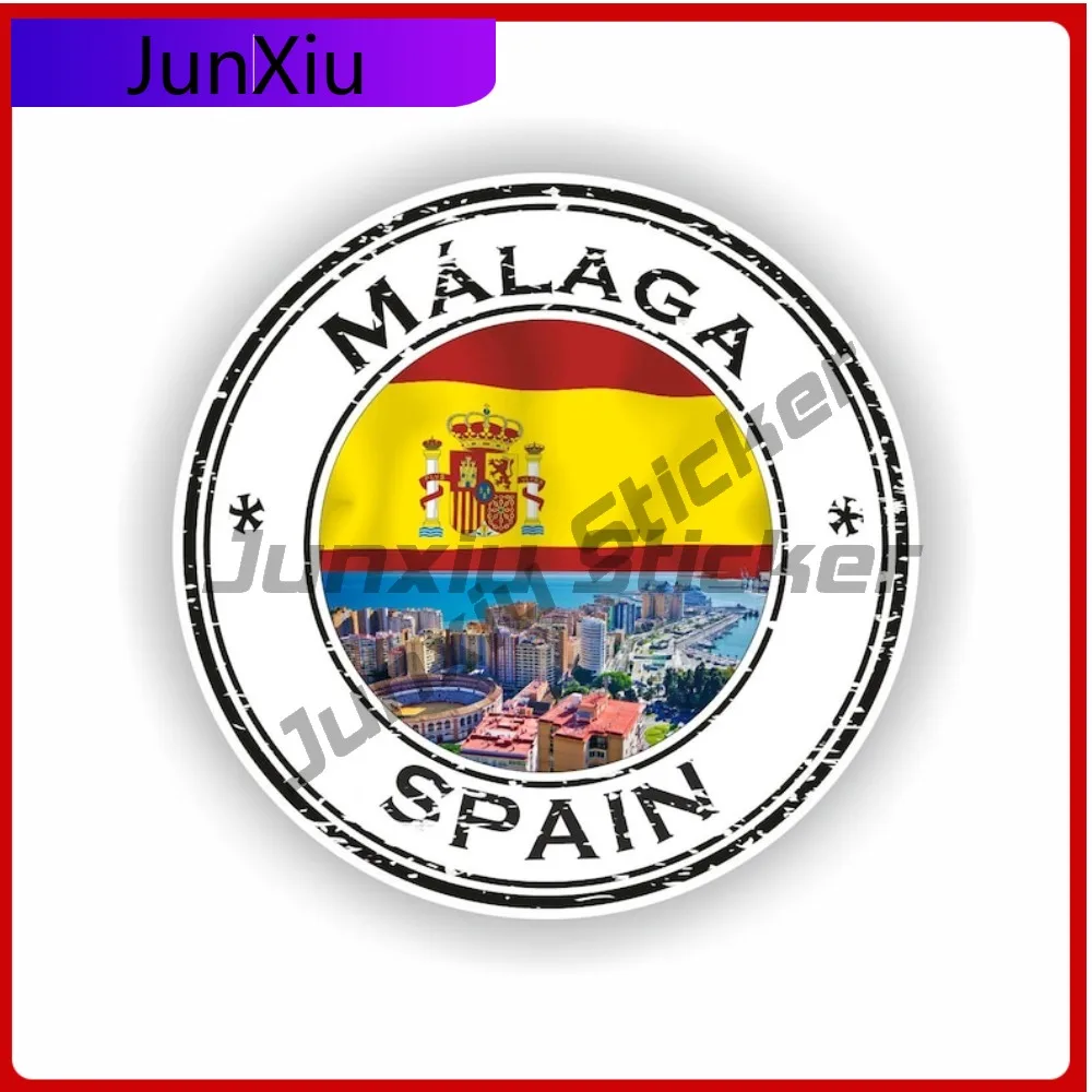 

M laga Spain Seal Stylish Laptop Durable Sticker Design Sticker Round Durable Boat Waterproof Weatherproof Bumper Durable
