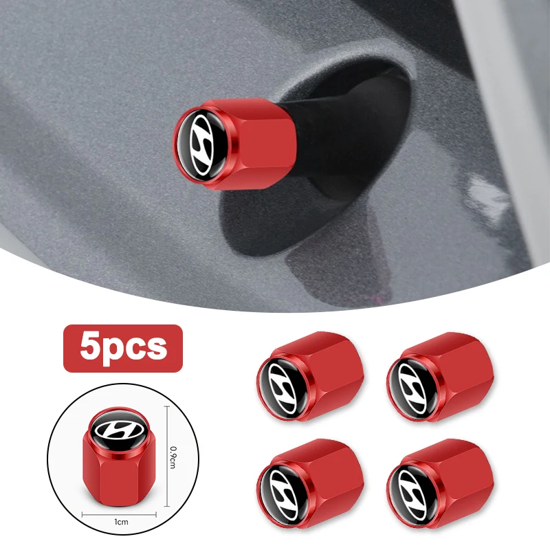 

5Pcs Car Valve Dust Cover For Hyundai ix25 ix35 i10 i30 Solaris Santa Fe Sport IX45 Elantra i30 i35 i40 Tucson Tire Accessories