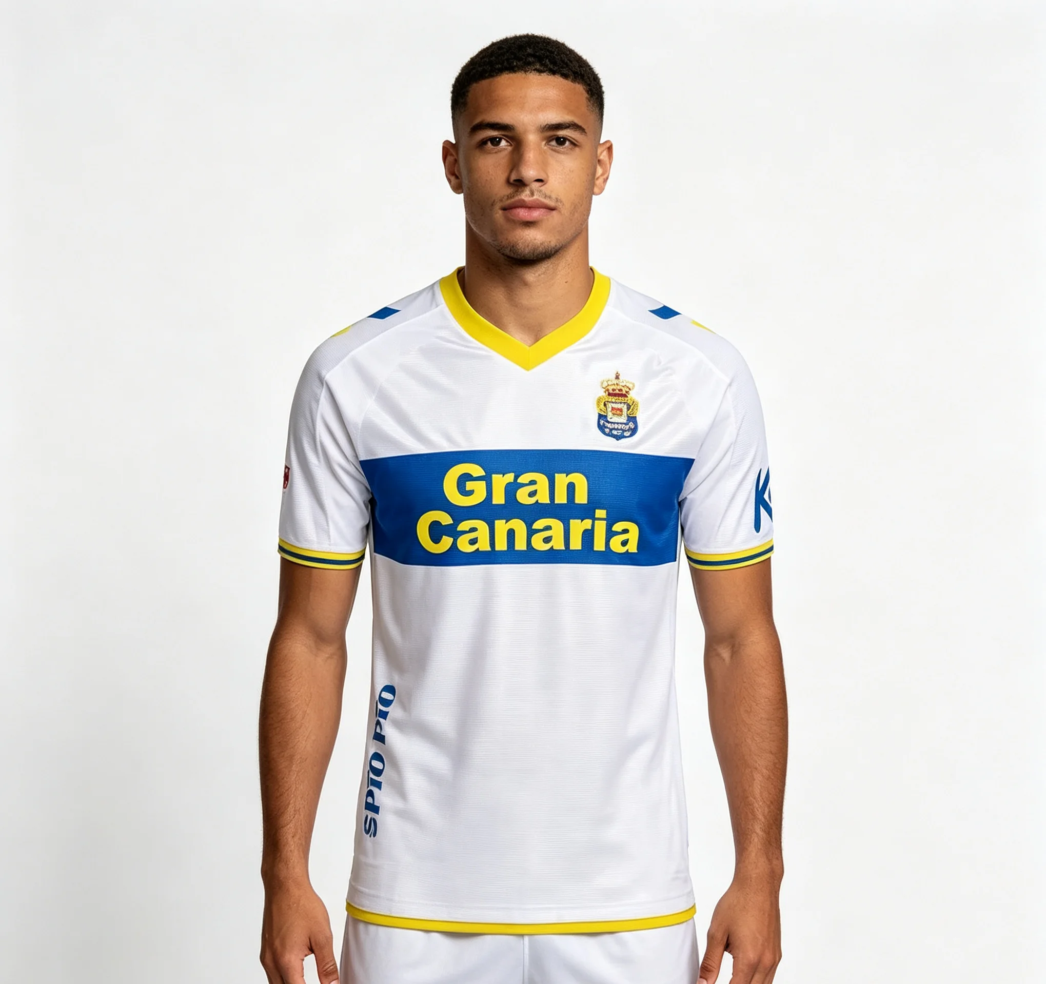 Neu eingetroffen: 26-27 Spanien Las Palmas-Stil Mehrfarbiges Fußballtrikot mit Gran Canaria-Aufdruck für Erwachsene und Jungen, Fußball-Trainings- und Spieluniform – Detail 3
