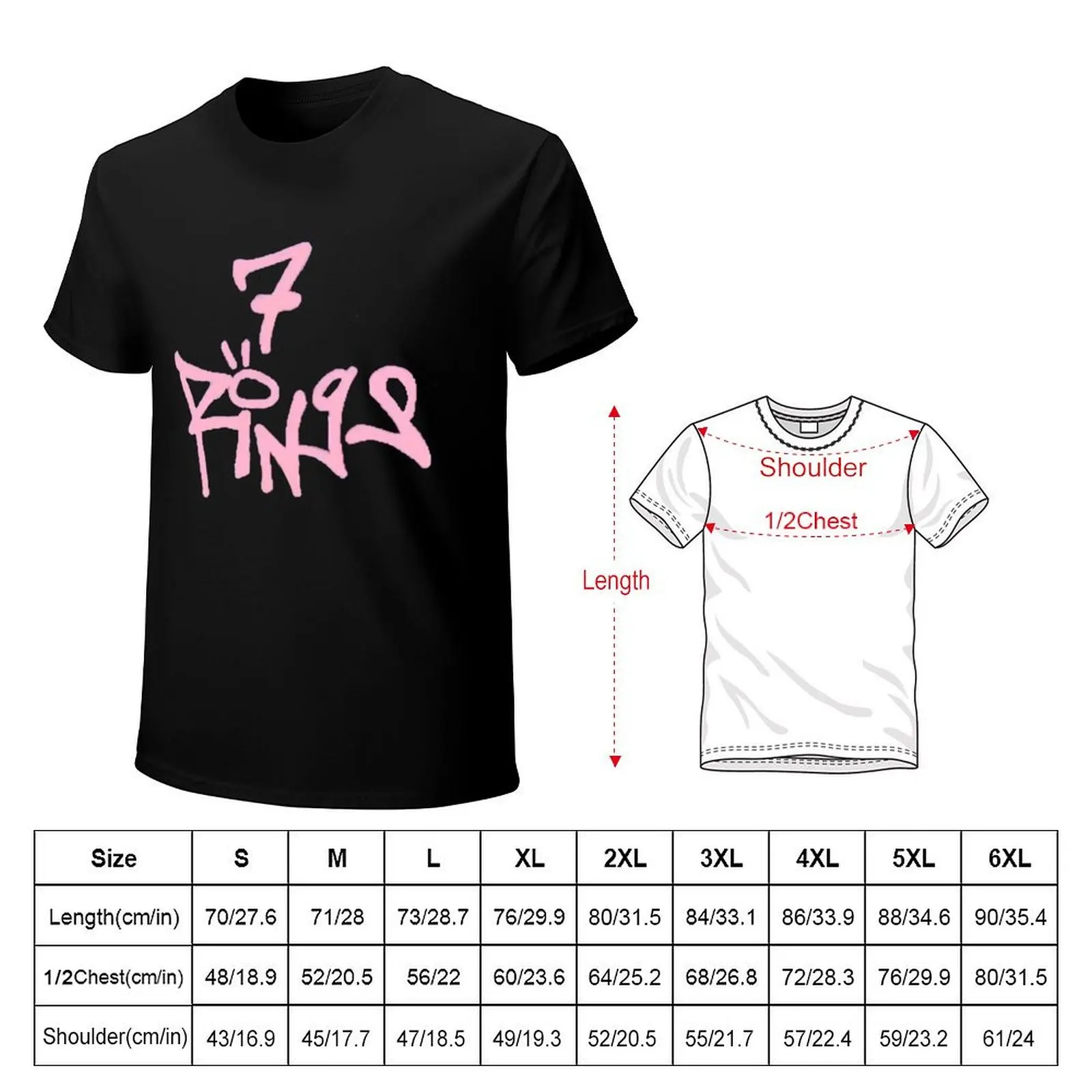 7 rings (pink title) - Collection T-Shirt shirts graphic tees baggy shirts men graphic t shirts