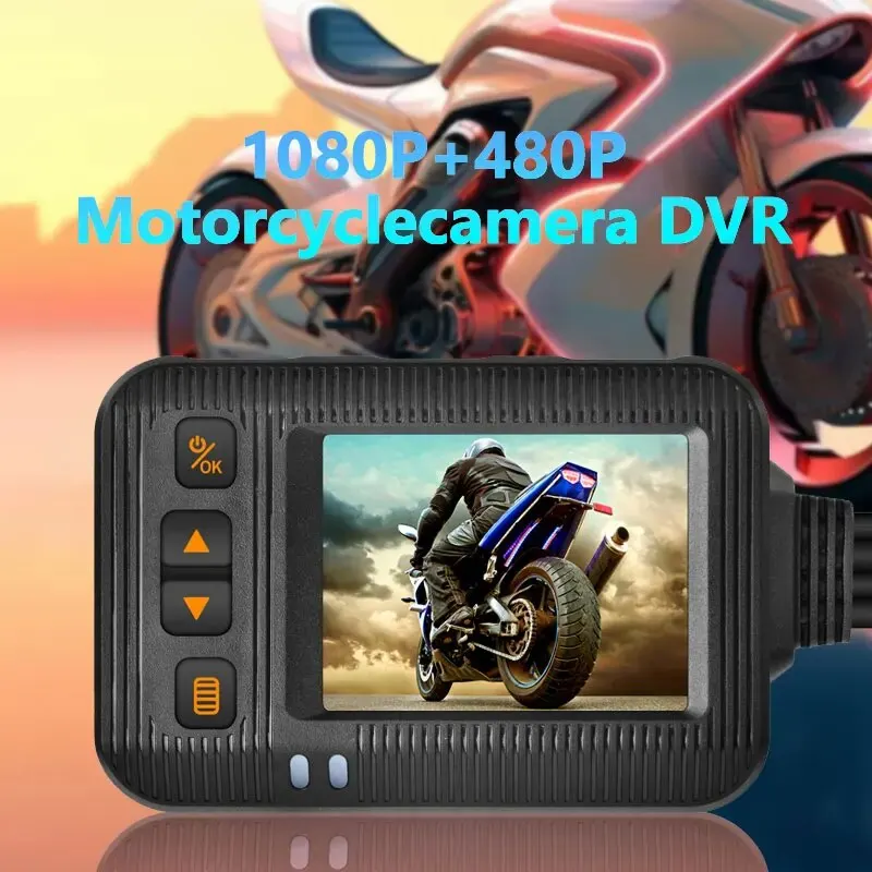 1080P Waterproof Motorcycle Camera DVR Motorcycle Dashcam 2 Inch Front & Rear Camera Video Recorder DVR Black Night Vision Box