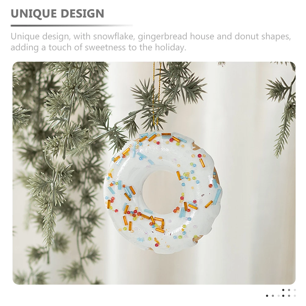 

1 set Vintage Christmas Tree Decorations Resin Hanging Ornaments Holiday Home Xmas Decor Indoor Wood Snowflake Pendant