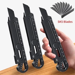 Multifunctional Stainless Steel Retractable Craft Knife Sharp Cutting Electrician Knife Paper Fabric Film Foam Board Wood Rubber