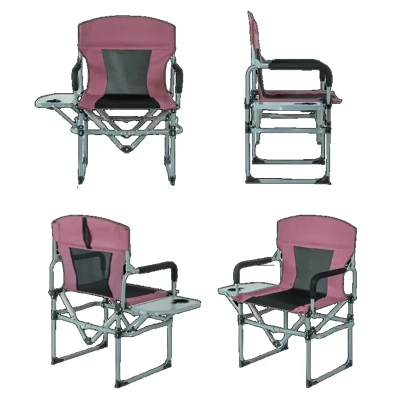 Outdoor Foldable Heavy Duty Steel Frame Director Chair Camping Fishing Picnic Beach Folding Chair