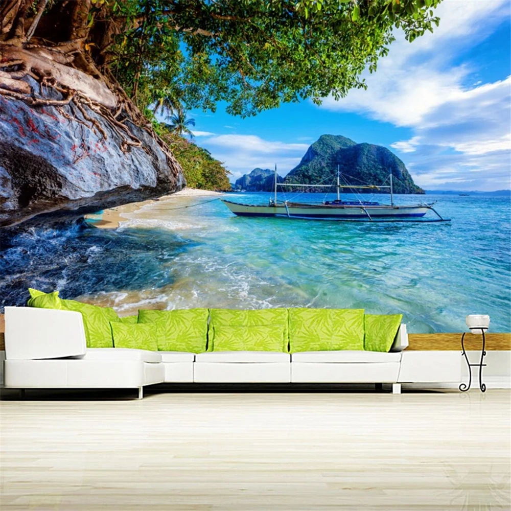 Custom wallpaper  Sea Crag Nature wallpapers tv background living room bedroom restaurant 3d photo mural