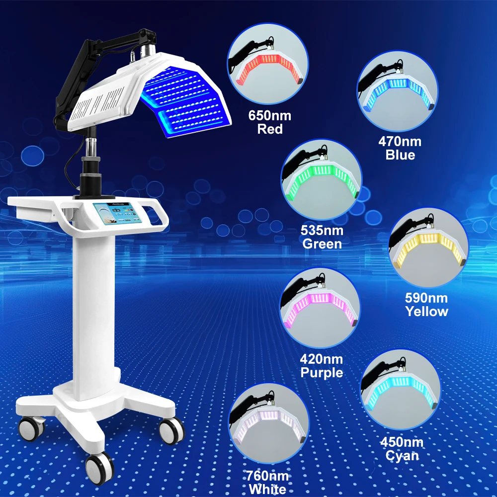 เครื่องบำบัดผิวด้วยแสง LED 7 สี ระดับมืออาชีพ สำหรับดูแลผิวหน้า ลดเลือนริ้วรอย ฟื้นฟูผิวทั่วร่างกาย
