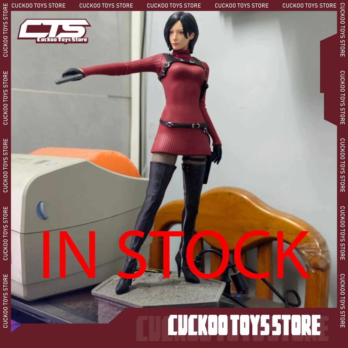 Nueva Figura de PVC de Ada Wong de Resident Evil a Escala 1/6 con Movimiento - Versión Vestido Rojo Figura Coleccionable de 25 cm/9.84 Pulgadas, Modelo de Juguete, Regalos