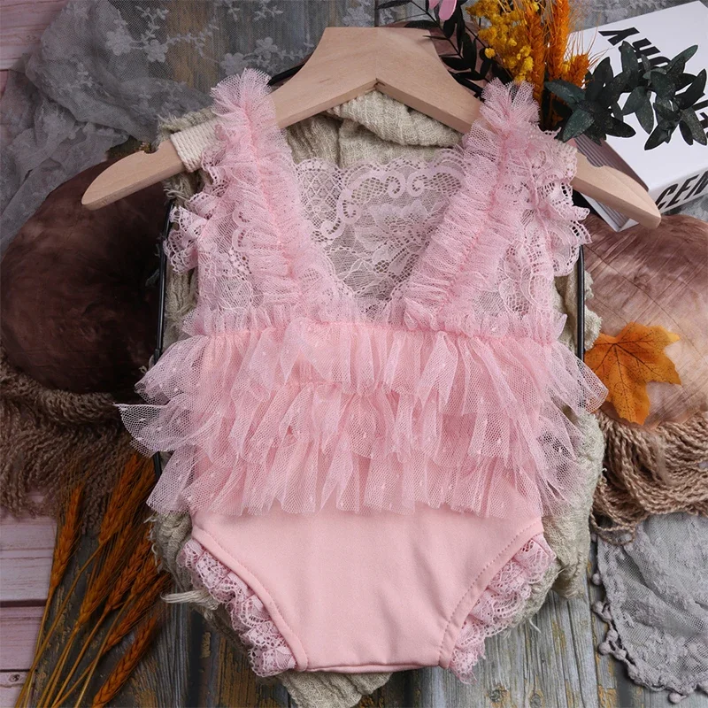 Newborn Photo Props Photography Props Lace Romper Photography Outfits Baby Girl Fotografia Baby Posing Photo Shooting Clothes
