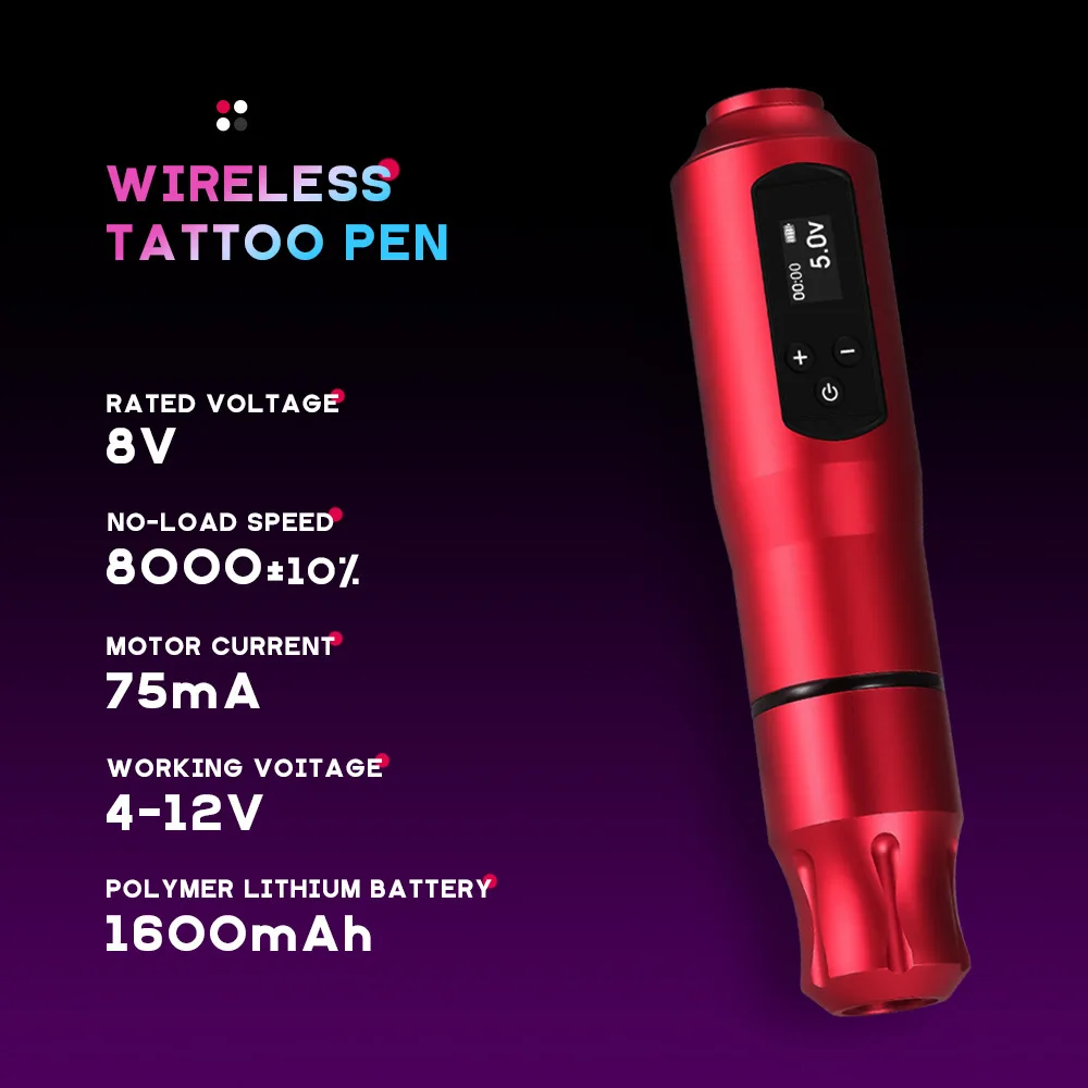 مجموعة ماكينة الوشم اللاسلكية للمبتدئين عبر الحدود، شاشة عرض، قلم بطارية ماسي، مجموعة كاملة من حقيبة اليد #3