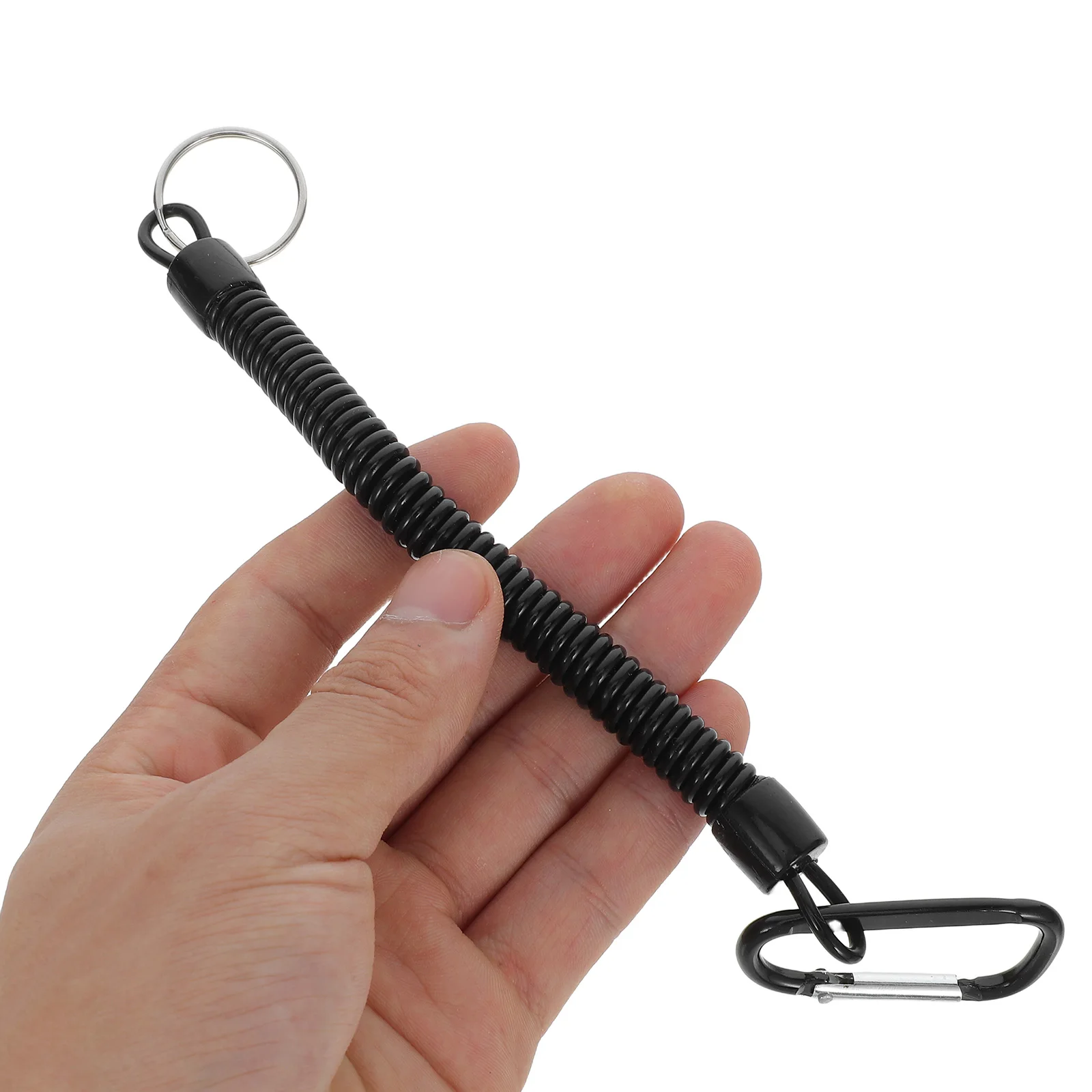 

4pcs Retractable Spring Keychain Anti-Lost Key Ring Durable Elastic Rope For Outdoor Fishing Camping Travel Use Coil Keychains