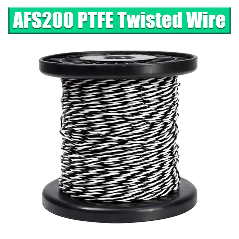 1/2/5/8/10/15/20Meters AFS200 PTFE Wire Twisted Pair Cable 26/25/24/22/20/18/17/15/13AWG Tinned Copper 2pins Electronic Cable